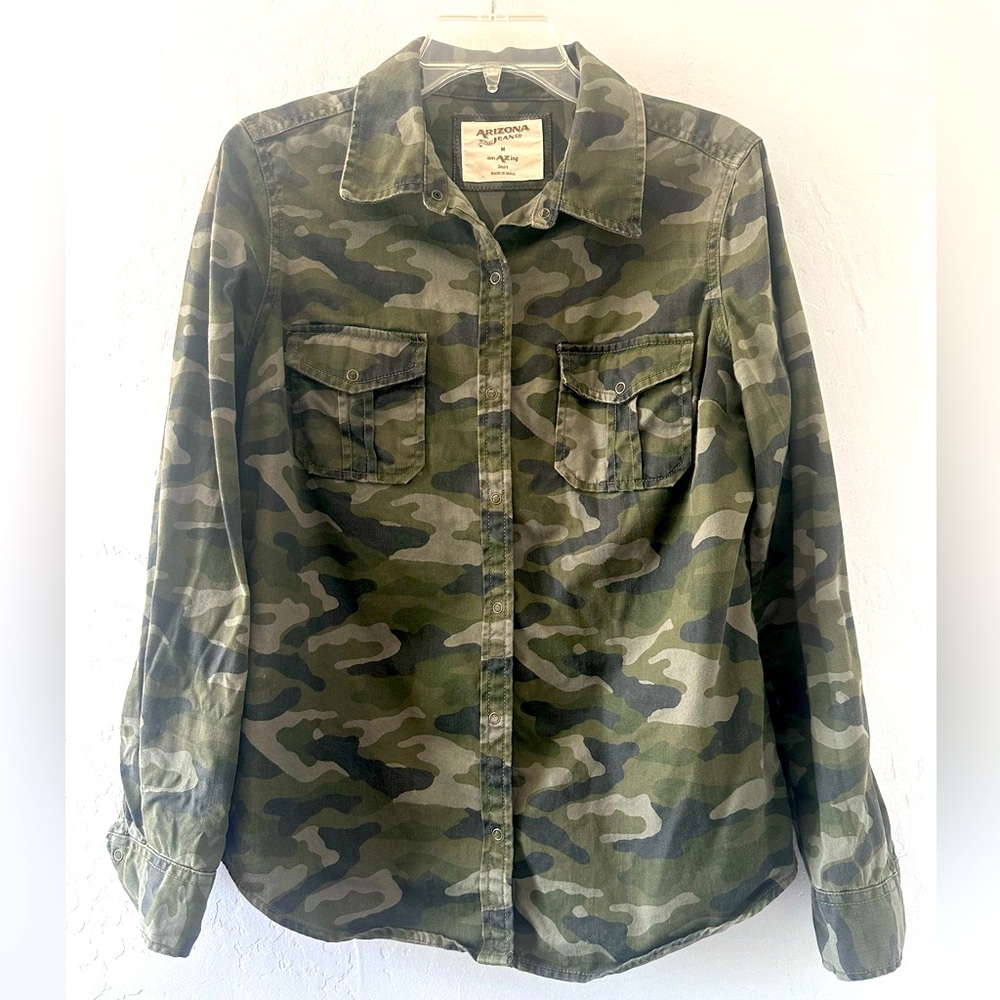 The Original ARIZONA JEAN CO. Camo Snap Up Cotton Long Sleeve Men Size M